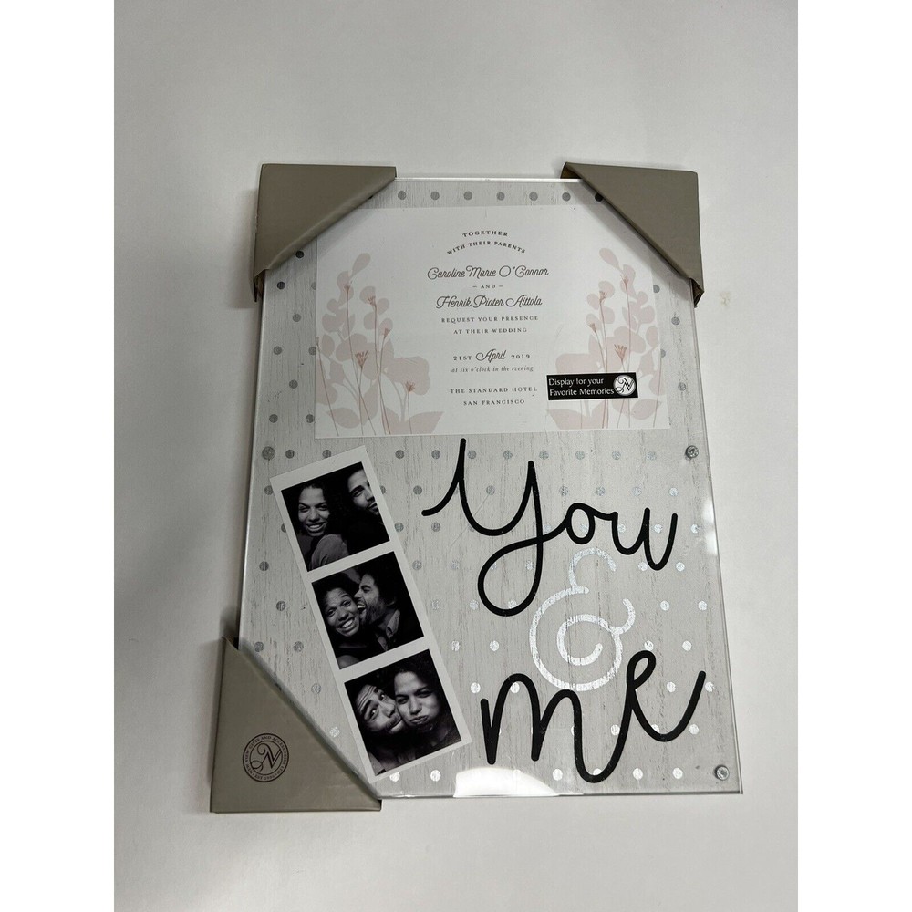 You and Me Acrylic Wood Metallic Picture Frame